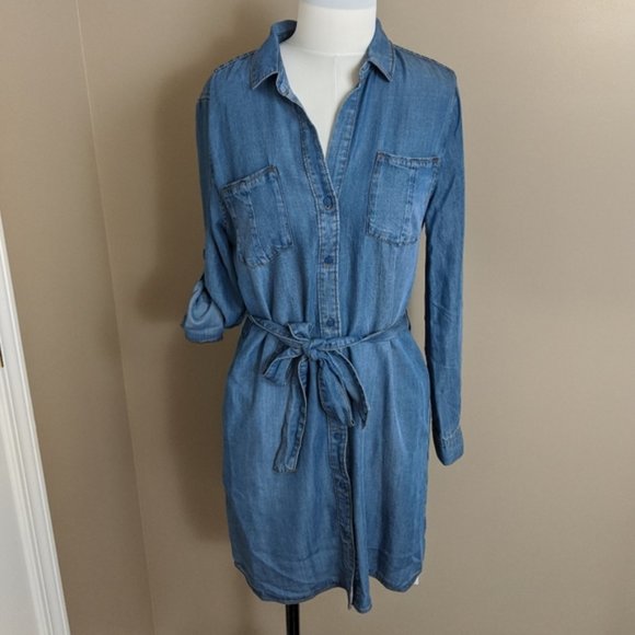 SOLD Chambray Shirt Dress - Picture 2 of 5